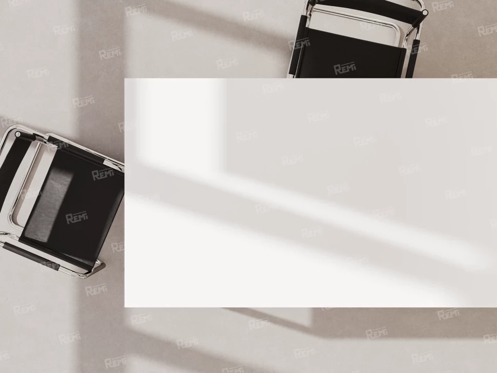 Стол прямой с подвесной тумбой 2 ящика, П-опора 1800x600x750 RM039-18x6 Белый/Черный