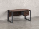 Стол прямой, подвесная тумба, ЛДСП экран, О-опора 1800x600x750 RM033-18x6 Дуб Апрельский шоколад/Серый