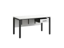 Стол прямой, подвесная тумба, ЛДСП экран, П-опора 1800x700x750 RM030-18x7 Белый/Черный