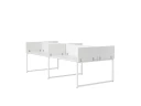 Бенч-система, 4 рабочих места, на О-образных опорах, 8 ЛДСП экранов 2000x1600x750 RM170-1-10x16 Белый/Белый