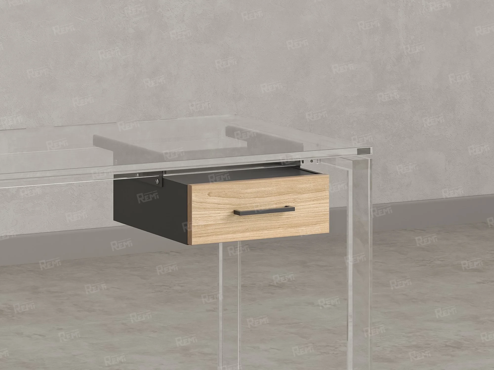 Тумба подвесная, один ящик 400x452x150 RM200-16х7 Вяз Швейцарский Светлый/Серый