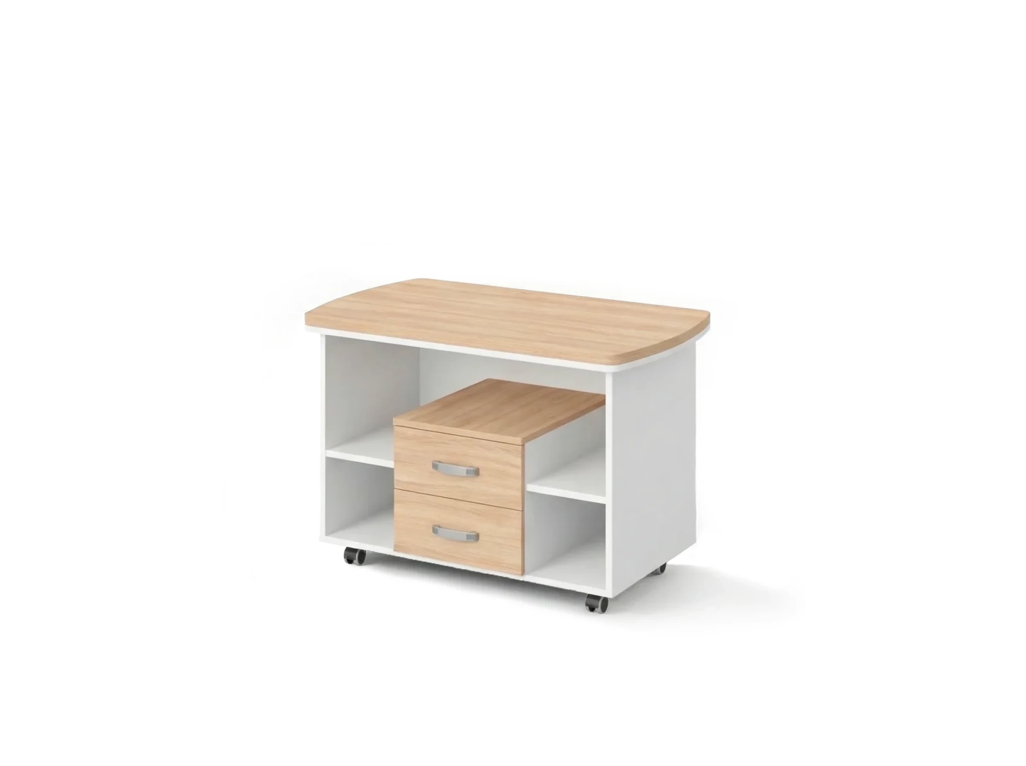 BRL RB075-120x60 Мобильная тумба на роликовых опорах 1200х600х700 Акация/Белый