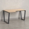 Стол угловой, U-опора, левый 1400x800/1000x750, RM051-14x8-10 Вяз Швейцарский светлый/Серый