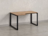 Стол угловой, О-опора, левый 1600x600/900x750, RM055-16x6-9 Дуб Юстус/Черный