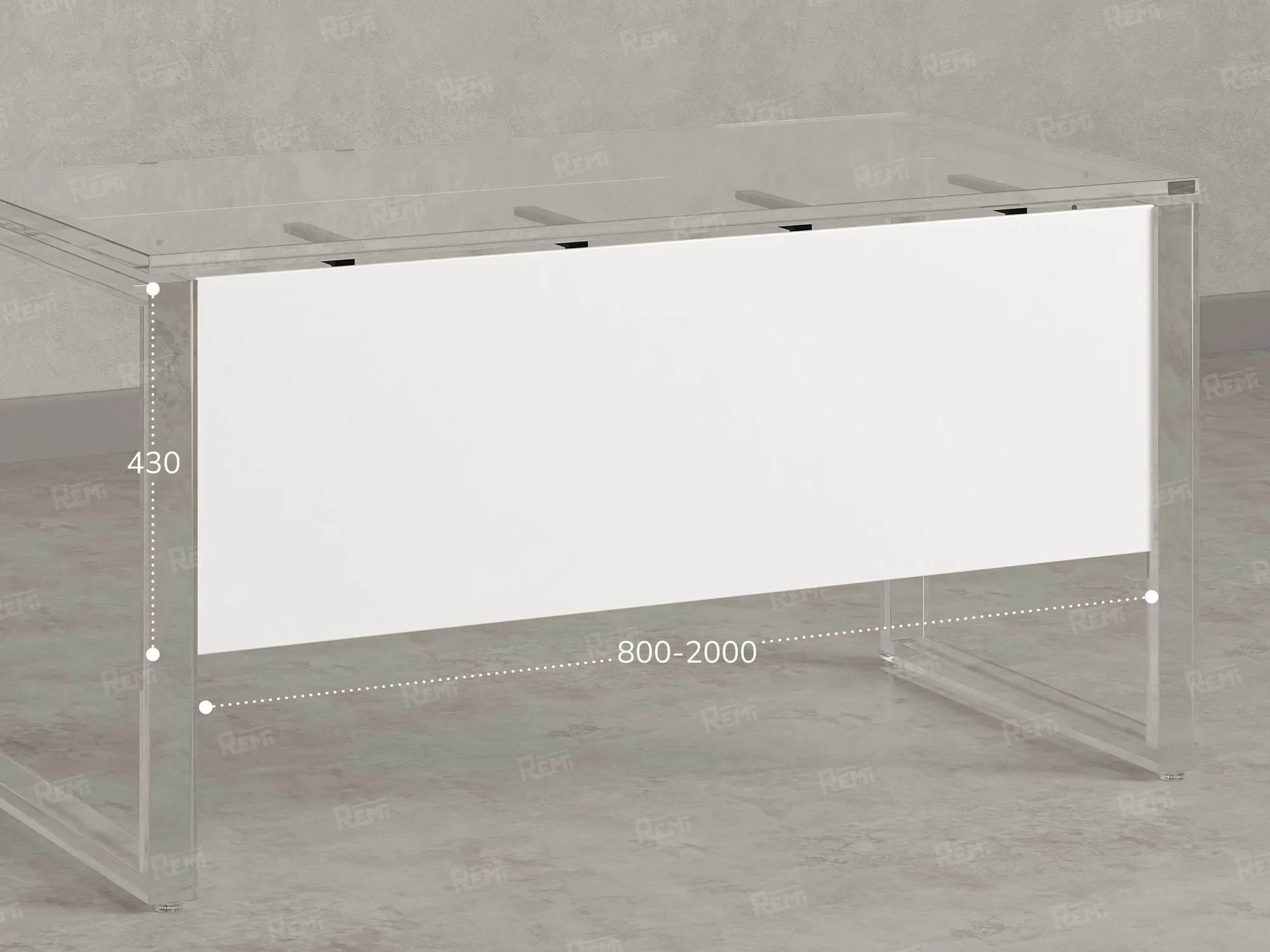 Нижний подвесной ЛДСП экран 2000x16x430 RM202-200x43 Белый