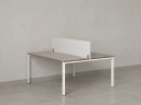 Бенч-система, 2 рабочих места, с одним тканевым экраном 1600x1600x750 RM165-1-16x16 Дуб Маувелла/Белый