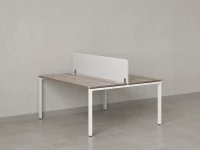 Бенч-система, 2 рабочих места, с одним тканевым экраном 1600x1600x750 RM165-1-16x16 Дуб Маувелла/Белый