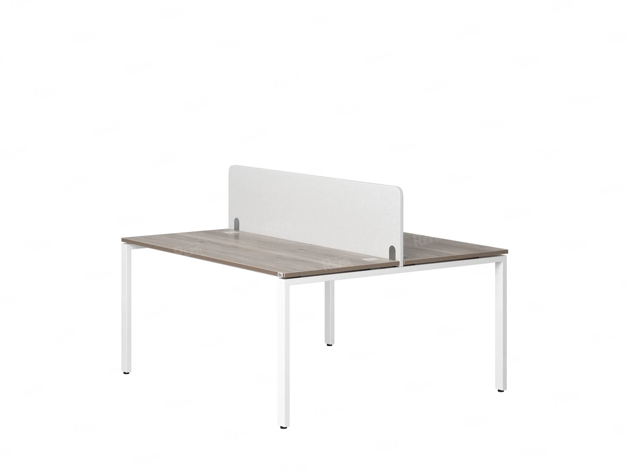 Бенч-система, 2 рабочих места, с одним тканевым экраном 1600x1600x750 RM165-1-16x16 Дуб Маувелла/Белый