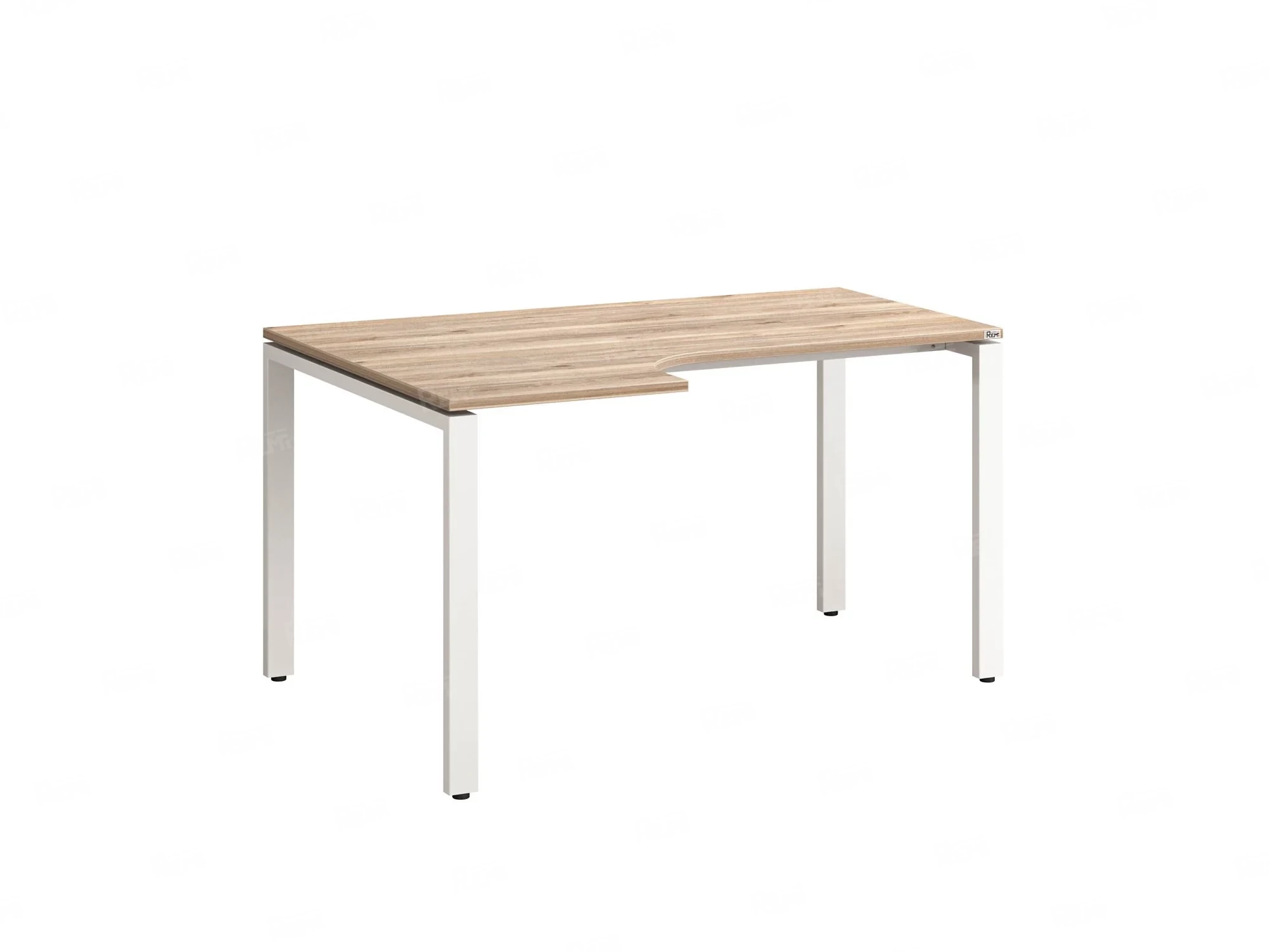 Стол угловой, П-опора, левый 1600x900/1200x750, RM053-16x9-12 Дуб Маувелла/Белый