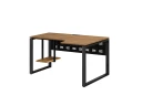 Стол угловой, экран металл, О-опора, правый 1600x600/900x750, RM057-16x6-9 Дуб Юстус/Черный