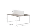 Бенч-система, 2 рабочих места, с одним тканевым экраном 1400x1200x750 RM169-1-14x12 Дуб Маувелла/Белый