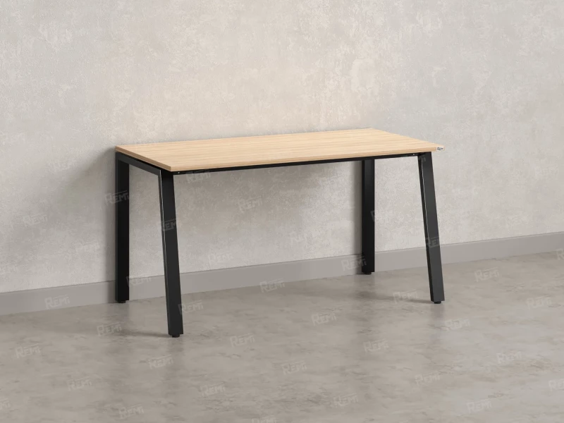 Стол прямой на Л-образных опорах 800x800x750 RM004-8x8 Вяз Швейцарский светлый/Черный
