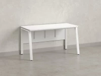 Стол прямой, Л-опора, экран ЛДСП,парящая стол-ца 1200x600x750 RM009-12x6 Белый/Белый