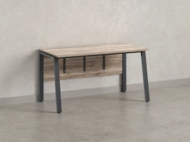 Стол прямой, Л-опора, экран ЛДСП,парящая стол-ца 1600x600x750 RM009-16x6 Дуб Маувелла/Серый