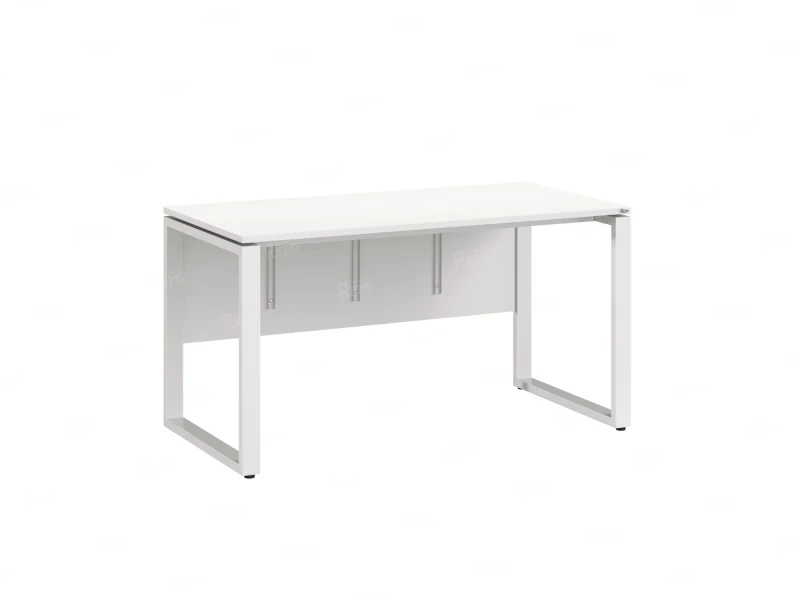 Стол прямой, О-опоры, экран ЛДСП,парящая стол-ца 1000x800x750 RM008-10x8 Белый/Белый