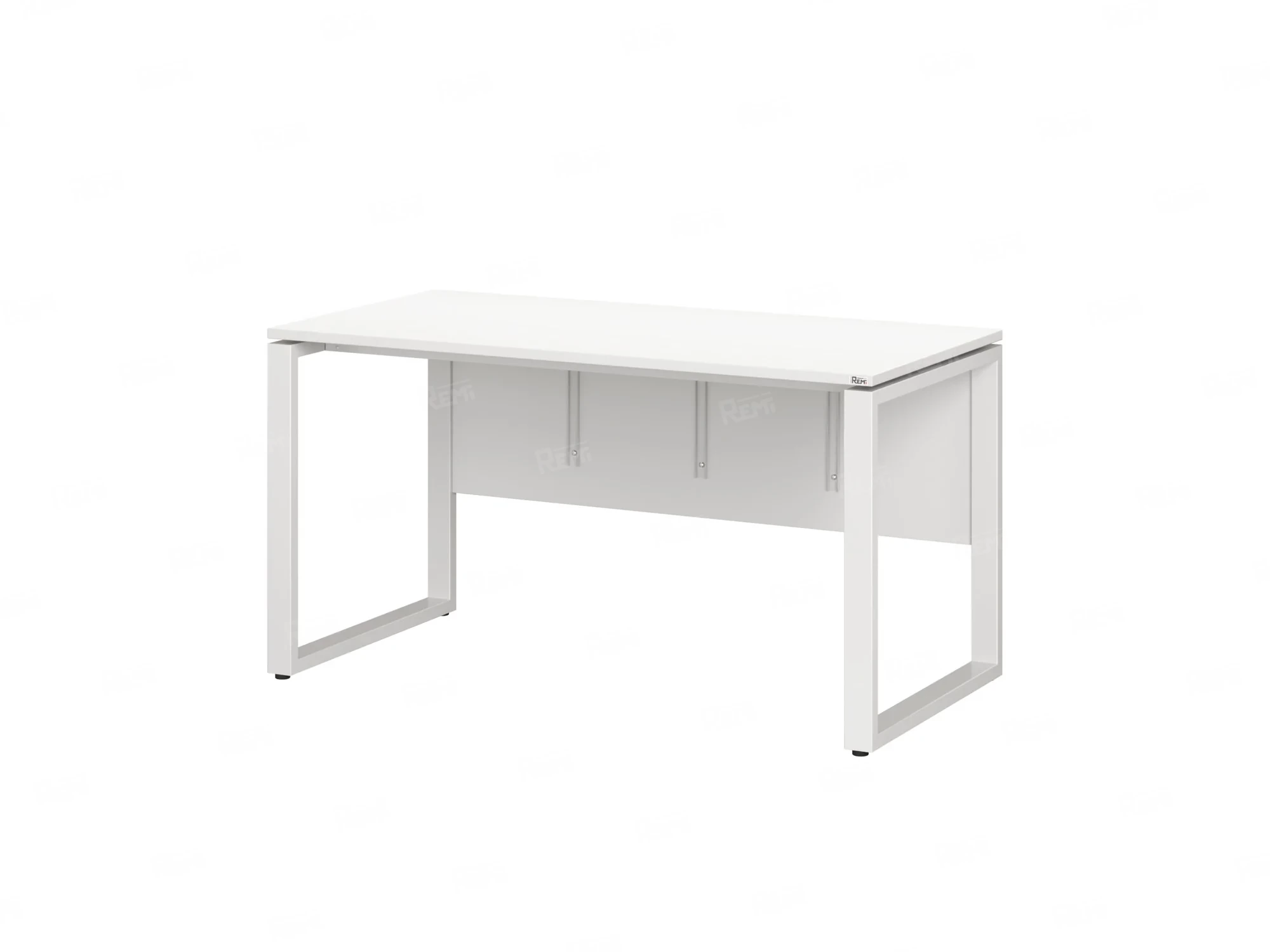 Стол прямой, О-опоры, экран ЛДСП,парящая стол-ца 1000x800x750 RM008-10x8 Белый/Белый