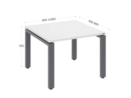Журнальный стол с полкой 1100x600x550 RM183-11x6 Белый/Серый