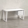 Стол прямой с подвесной тумбой 2 ящика, U-опора 1600x600x750 RM035-16x6 Белый/Белый