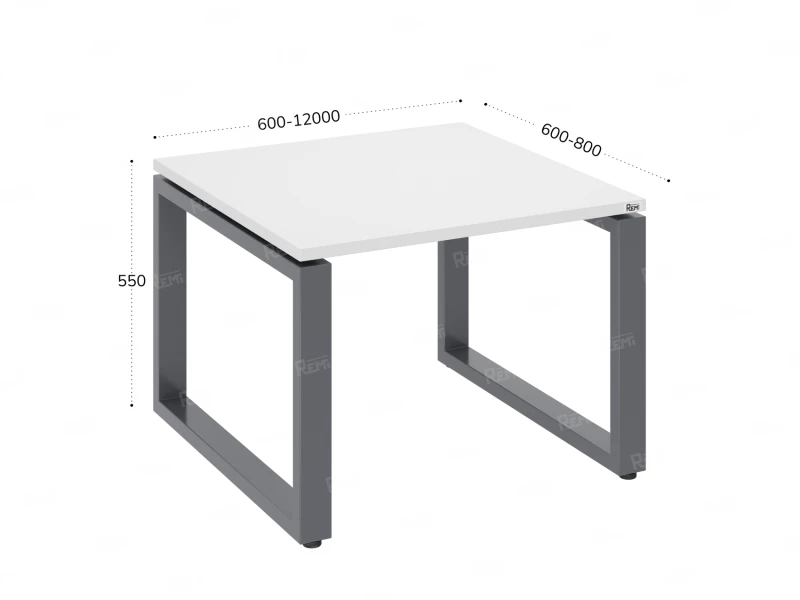 Журнальный стол с полкой 600x700x550 RM182-6x7 Белый/Серый