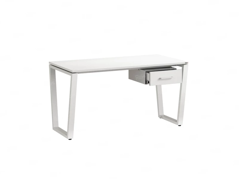 Стол прямой с подвесной тумбой, U-опора 1600x800x750 RM034-16x8 Белый/Белый