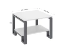 Журнальный стол с полкой 800x800x550 RM181-8x8 Белый/Серый