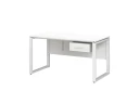 Стол прямой, подвесная тумба, ЛДСП экран, О-опора 1600x800x750 RM032-16x8 Белый/Белый