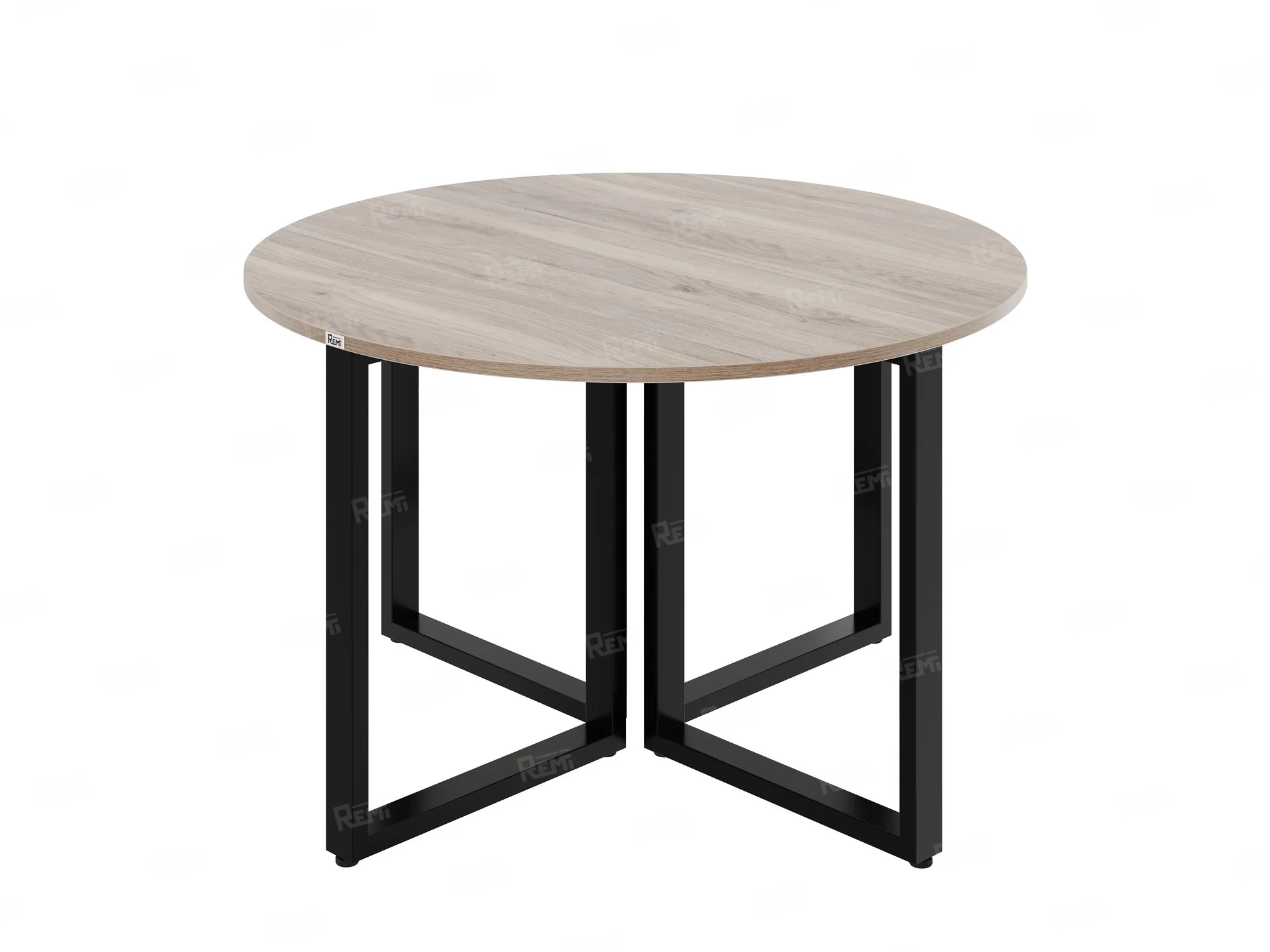 Круглый стол на О-образных опорах 1800x1800x750 RM187-18x18 Дуб Маувелла/Черный