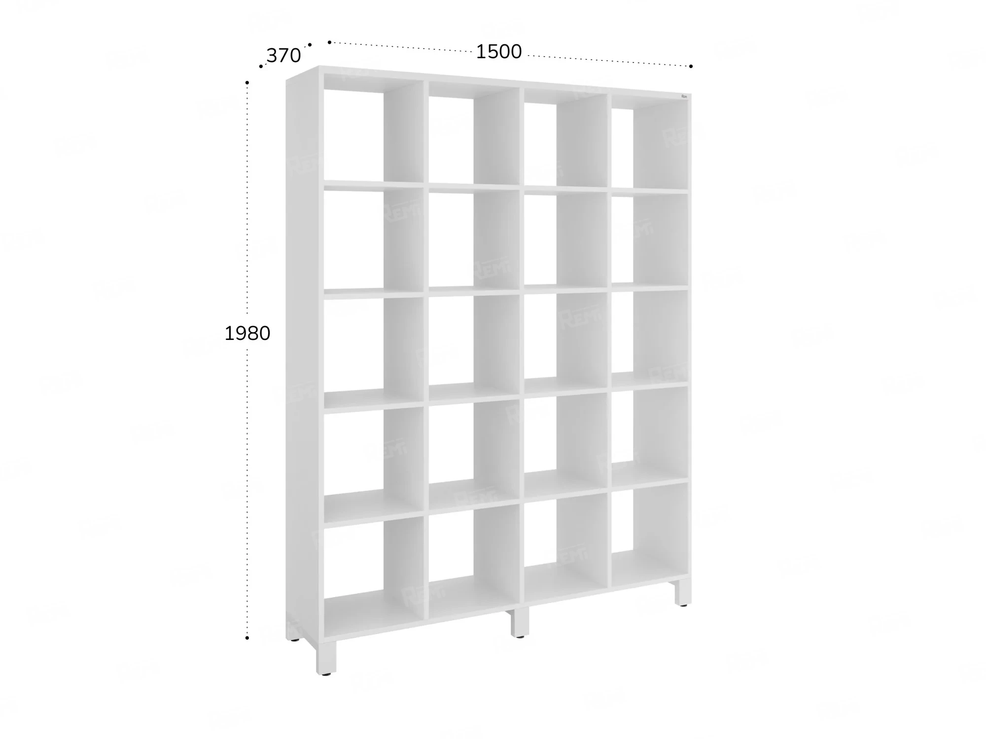 Стеллаж, 20 ячеек 1500х370х1980 RM144-150x37 Белый/Белый