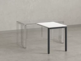 Брифинг прямой, с парящей столешнецей, на П-образном каркасе 1600x600x750 RM070-16x6 Белый/Серый