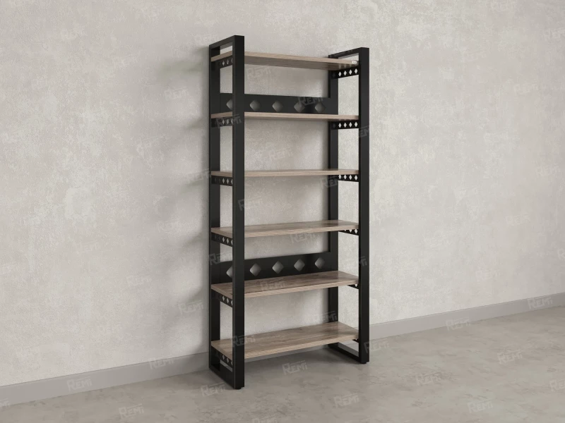 Стеллаж, 6 уровней 900x370x1920 RM132-90x37 Дуб Маувелла/Черный