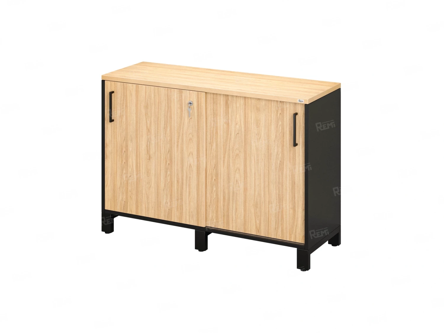 Низкий шкаф-купе 1200x420x850 RM124-120x42 Вяз Швейцарский светлый/Черный