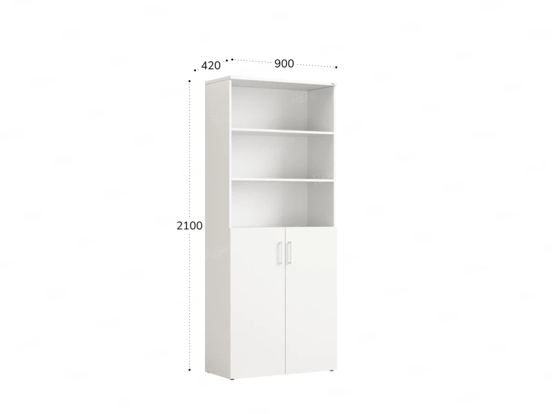 Шкаф комбинированный, регулируемые опоры, 6 уровней 900x420x2100 RM155-90x41 Белый/Белый