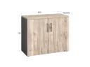 Шкаф низкий распашной, регулируемые опоры, 2 уровня 900x600x750 RM148-90x60 Дуб Маувелла/Серый