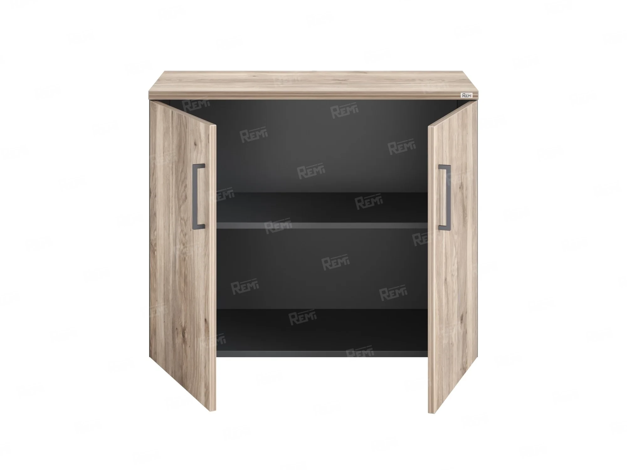 Шкаф низкий распашной, регулируемые опоры, 2 уровня 900x600x750 RM148-90x60 Дуб Маувелла/Серый