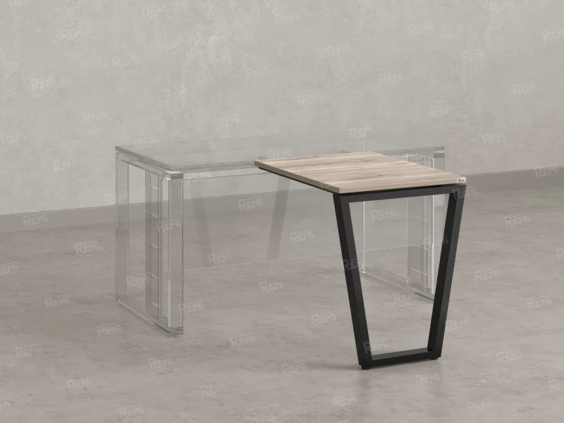 Брифинг прямой, с парящей столешнецей, на U-образном каркасе 1400x800x750 RM074-14x8 Дуб Маувелла/Черный