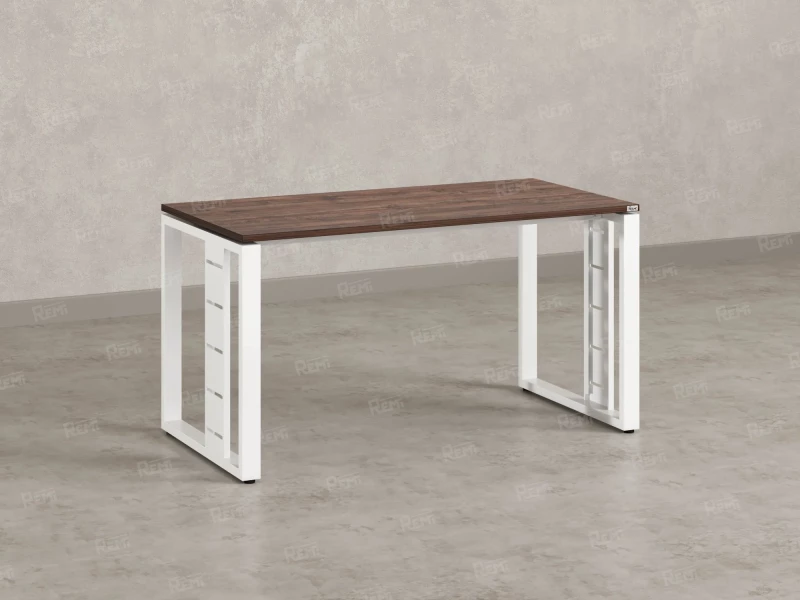 Стол прямой на О-образных опорах 1000x800x750 RM040-10x8 Дуб Апрельский шоколад/Белый