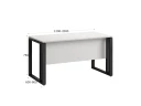 Стол прямой на О-образных опорах с экраном ЛДСП 1600x700x750 RM041-16x7 Белый/Черный