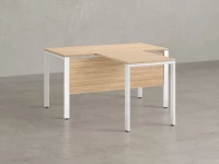 Стол с брифингом на П-образных опорах с экраном ЛДСП RM044-14x7 1400x2100x750 Вяз Швейцарский светлый/Белый