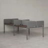 Бенч-система, 4 рабочих места, на П-образных опорах, 8 тканевых экранов 1200x1600x750 RM166-1-12x16 Дуб Апрельский шоколад/Серый