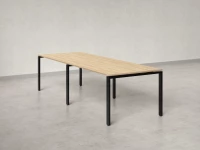 Cтол для переговоров, на П-образном каркасе 2200x1200x750 RM080-220x120 Вяз Швейцарский светлый/Черный