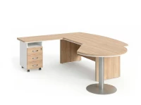 BRL RB073-215x200L Стол рук-ля L угловой с брифингом и тумбой 3 ящика 2150х2000х760 Акация/Белый