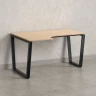 Стол угловой, U-опора, левый 1400x800/1000x750, RM051-14x8-10 Вяз Швейцарский светлый/Черный