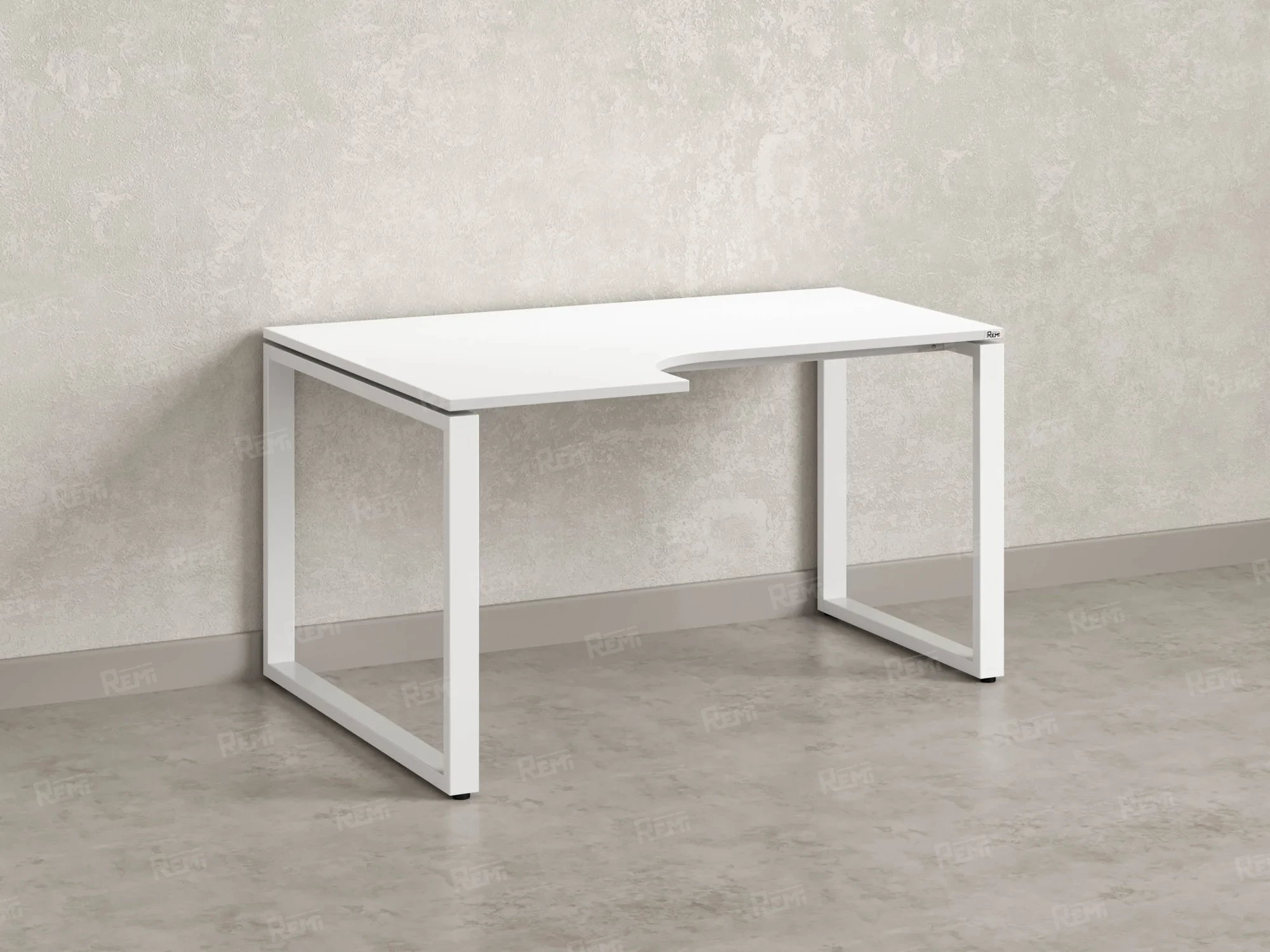 Стол угловой, О-опора, левый 1600x700/900x750, RM055-16x7-9 Белый/Белый