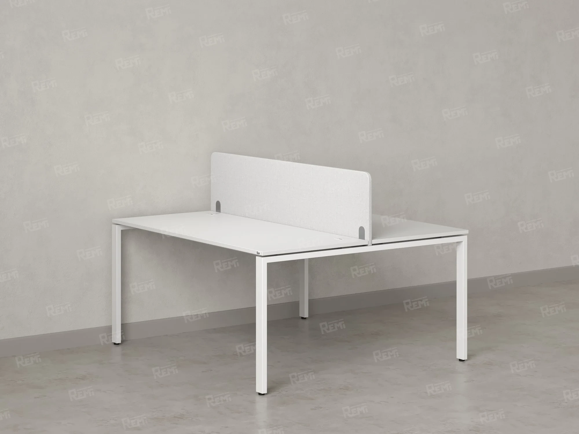 Бенч-система, 2 рабочих места, с одним тканевым экраном 1200x1600x750 RM165-1-12x16 Белый/Белый
