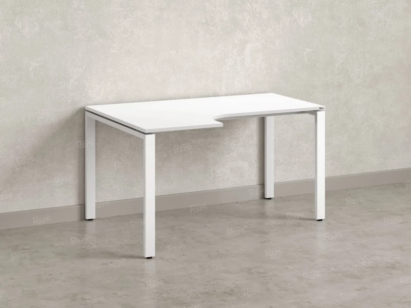 Стол угловой, П-опора, левый 1400x700/900x750, RM053-14x7-9 Белый/Белый