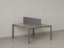 Бенч-система, 2 рабочих места, с одним тканевым экраном 1600x1600x750 RM165-1-16x16 Дуб Маувелла/Серый
