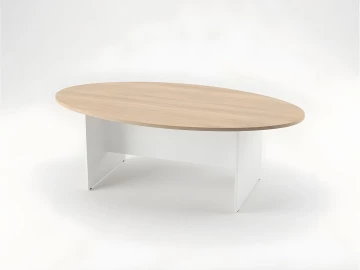 Конференц-стол овальный 2200х1200х740 RB007-220х120 Акация/Белый