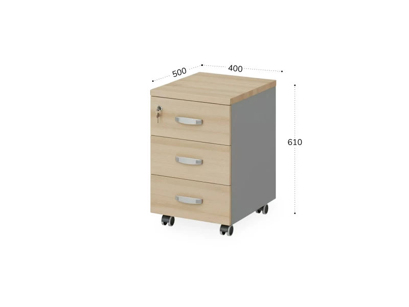 BRL RB033-40х50 Тумба мобильная 400х500х610 Акация/Серый вулканический