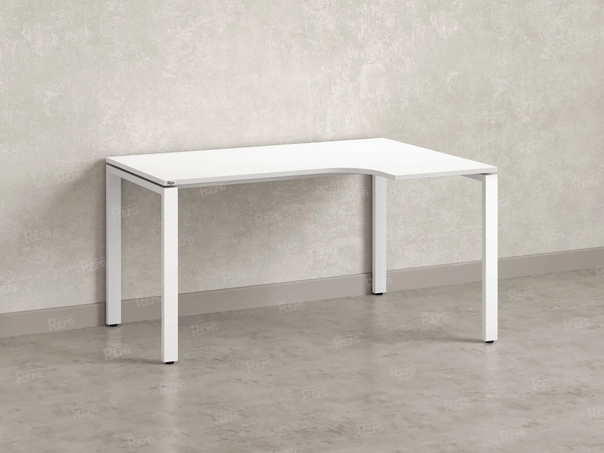 Стол угловой, П-опора, правый 1800x700/900x750, RM052-18x7-9 Белый/Белый