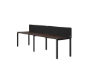 Бенч-система в 1 ряд, 2 рабочих места 2 тканевых экранов 3200x700x750 RM167-3-32x7 Дуб Апрельский шоколад/Черный